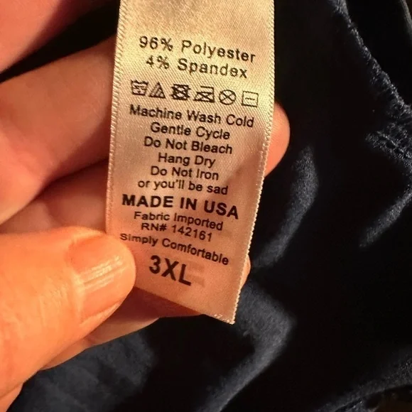 Lularoe 3X solid blue Gigi shirt sleeve t shirt top. NWT. Fitted.Sleeve to elbow - Picture 4 of 7